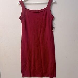 🆕DKNY cherry red dress size M 100% wool made in Hong Kong